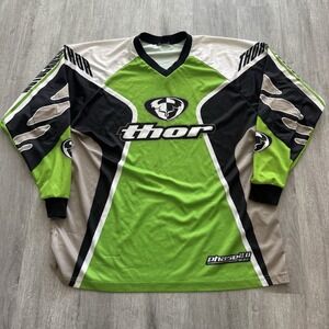 Thor MX Phase 2.0 Green Black Long Sleeve Jersey Motorcross BMX Size XL